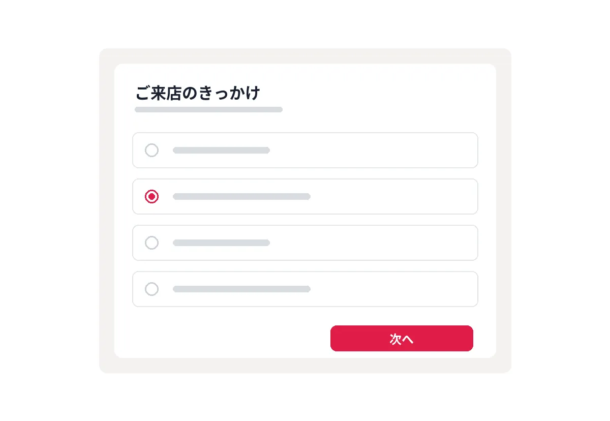 予約ページの来店きっかけアンケート