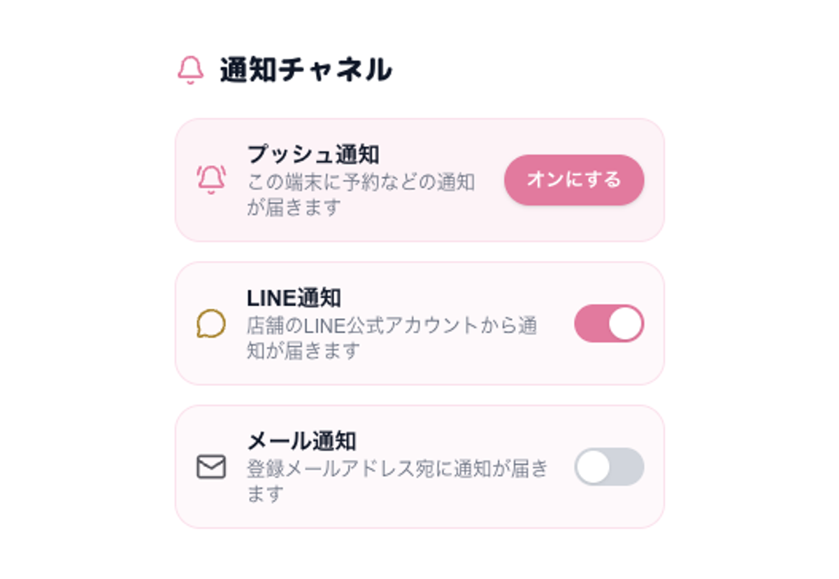 キャスト向けの通知