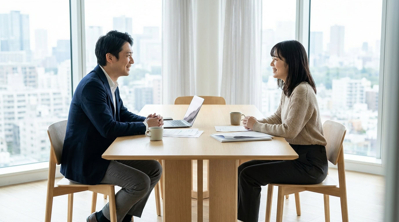 メンズエステのホームページ制作会社との打ち合わせの様子
