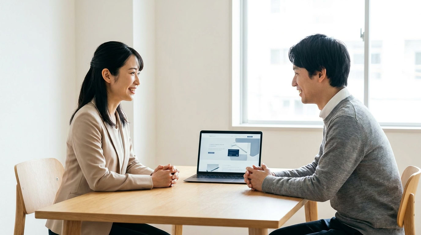 ホームページ制作会社との打ち合わせの様子