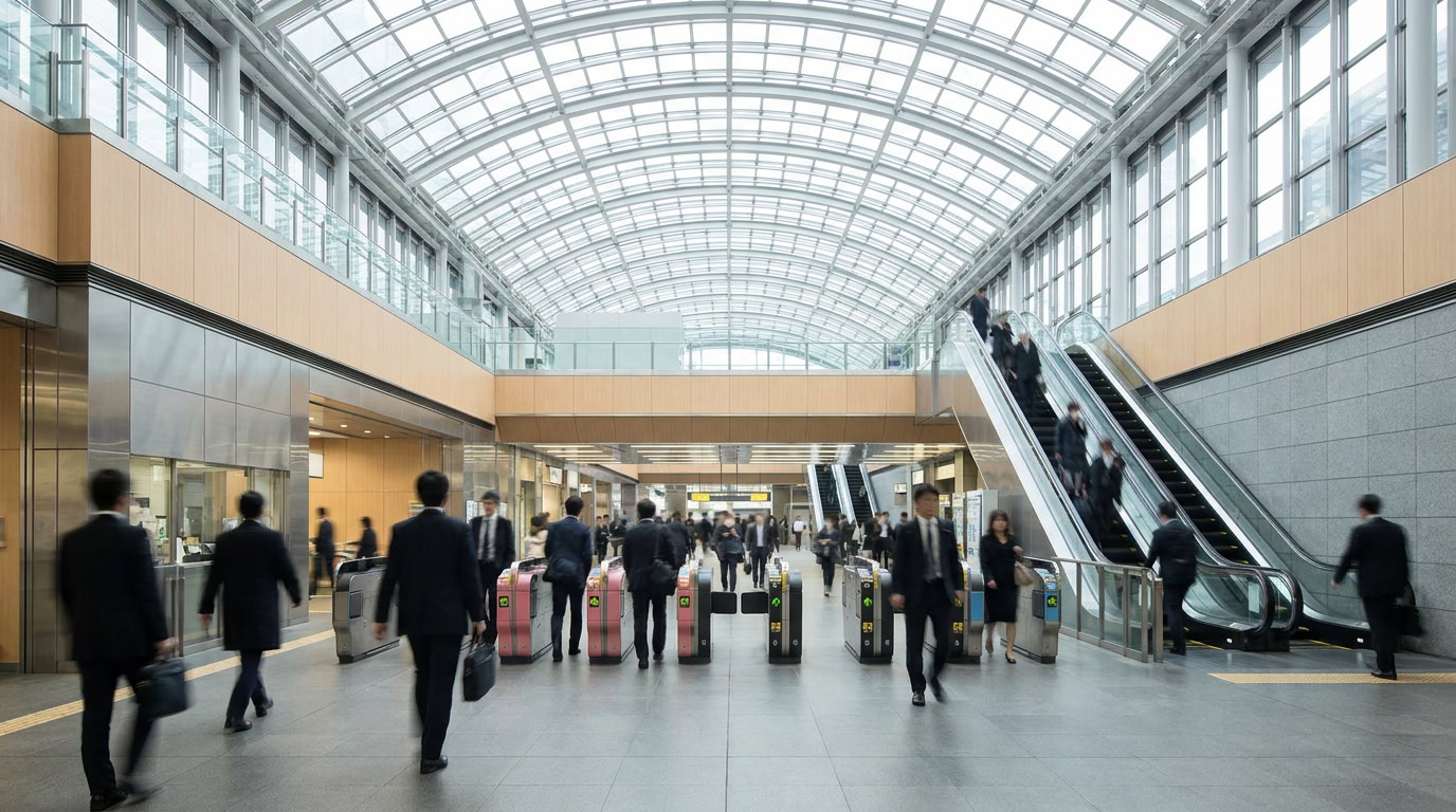 駅を中心に商圏が分かれるメンズエステの地域SEOのイメージ
